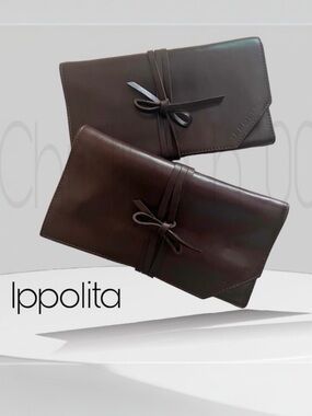 2 RARE Ippolita leather Italian jewelry travel cases